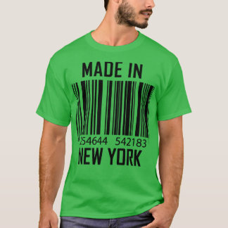 Made in New York Barcode おもしろい Tシャツ