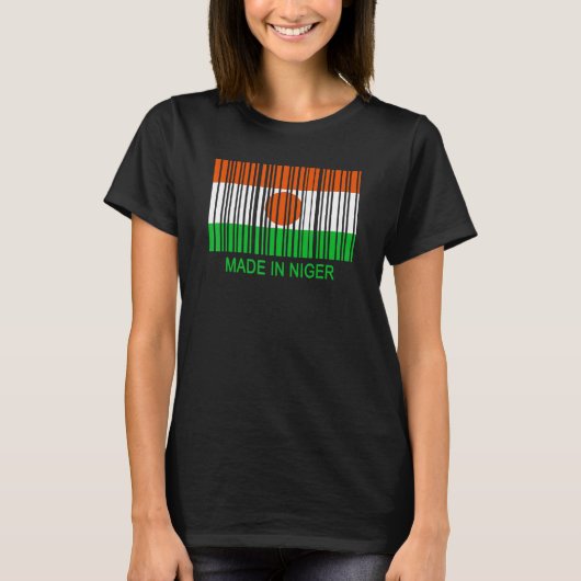 Made in Niger Flag Barcode Tシャツ (正面)