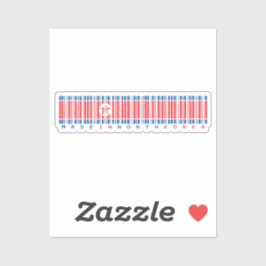 Made in North Korea Barcode Flag Design シール