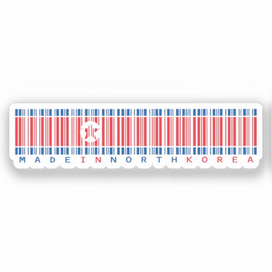 Made in North Korea Barcode Flag Design シール (正面)
