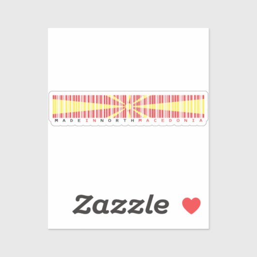 Made in North Macedonia Barcode Flag シール (シート)