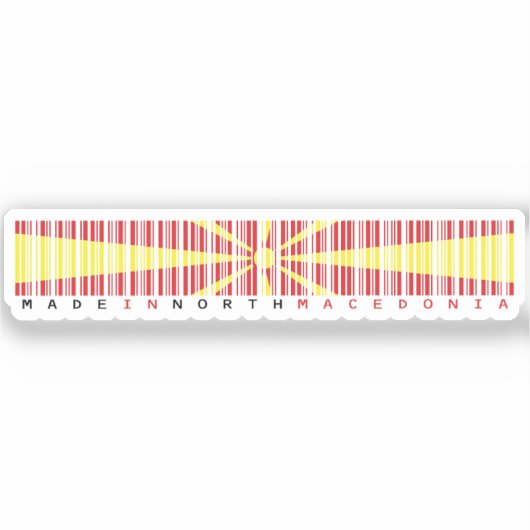 Made in North Macedonia Barcode Flag シール (正面)