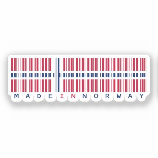 Made in Norway Barcode Flag シール (正面)