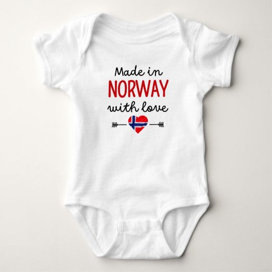Made in Norway with Love ベビーボディスーツ (正面)