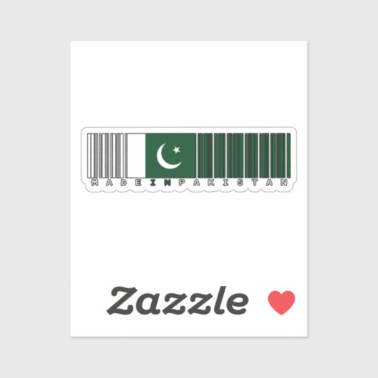 Made in Pakistan Barcode Flag Design シール (シート)