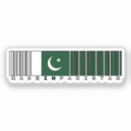 Made in Pakistan Barcode Flag Design シール