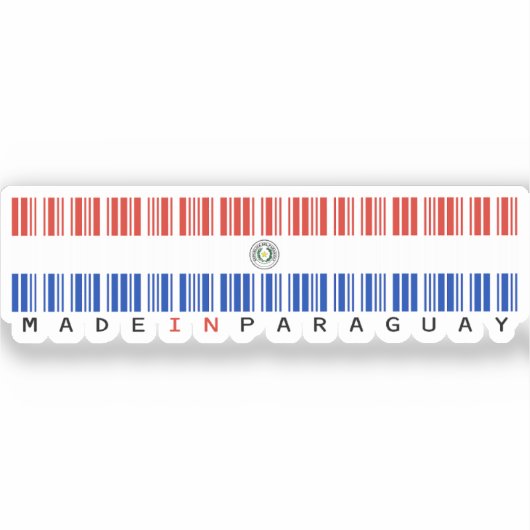 Made in Paraguay Barcode Flag Sticker シール (正面)