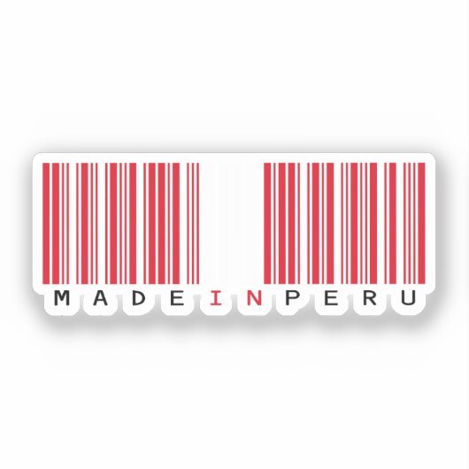 Made in Peru Barcode Flag Sticker シール (正面)
