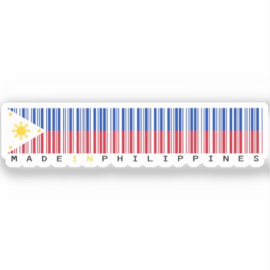 Made in Philippines Barcode Flag Design シール (正面)