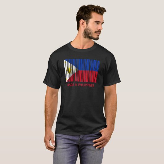 Made in Philippines Flag Barcode Tシャツ (正面フル)