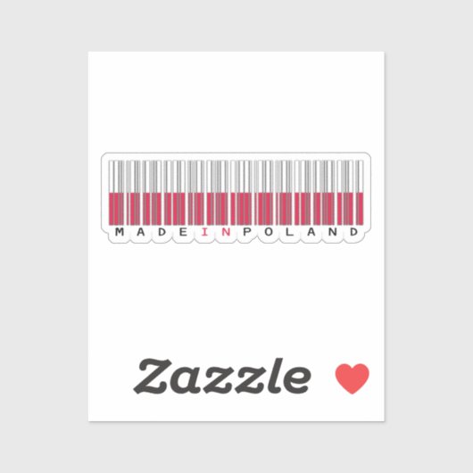 Made in Poland Barcode Flag シール (シート)