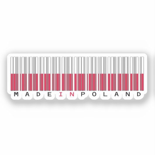 Made in Poland Barcode Flag シール (正面)