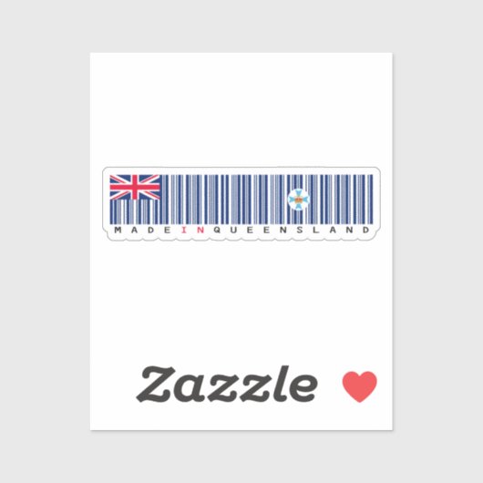 Made in Queensland Barcode Flag Sticker シール (シート)