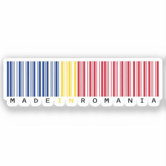 Made in Romania Barcode Flag シール (正面)