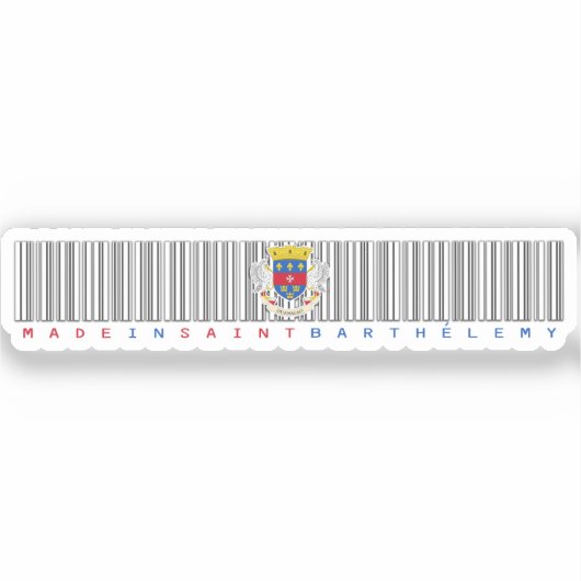 Made in Saint Barthélemy Barcode Flag シール (正面)
