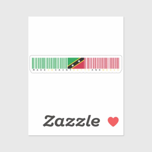 Made in Saint Kitts and Nevis Barcode Flag シール (シート)
