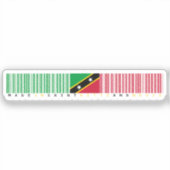 Made in Saint Kitts and Nevis Barcode Flag シール (正面)