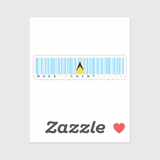 Made in Saint Lucia Barcode Flag シール (シート)