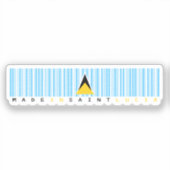 Made in Saint Lucia Barcode Flag シール (正面)