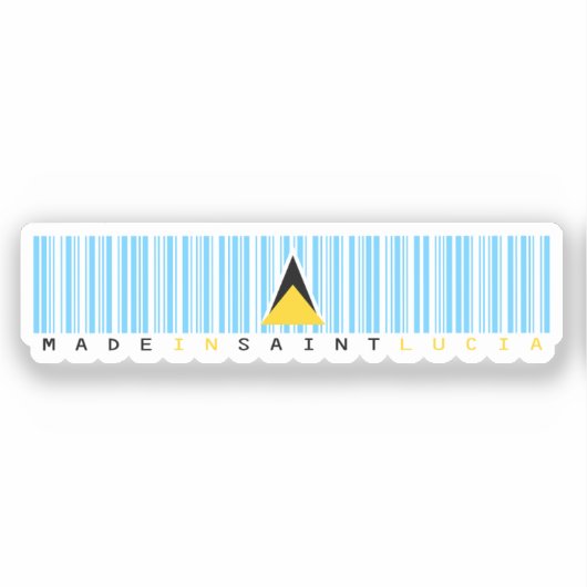 Made in Saint Lucia Barcode Flag シール (正面)