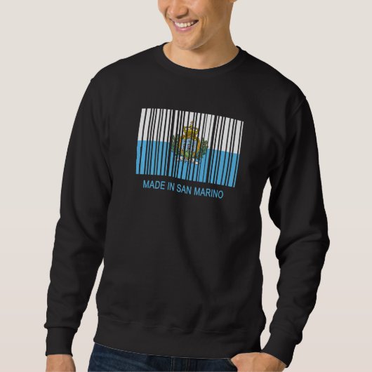 Made in San Marino Flag Barcode Premium スウェットシャツ (正面)