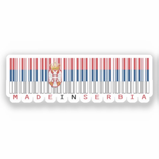 Made in Serbia Barcode Flag シール (正面)