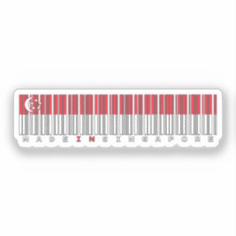 Made in Singapore Barcode Flag Design シール