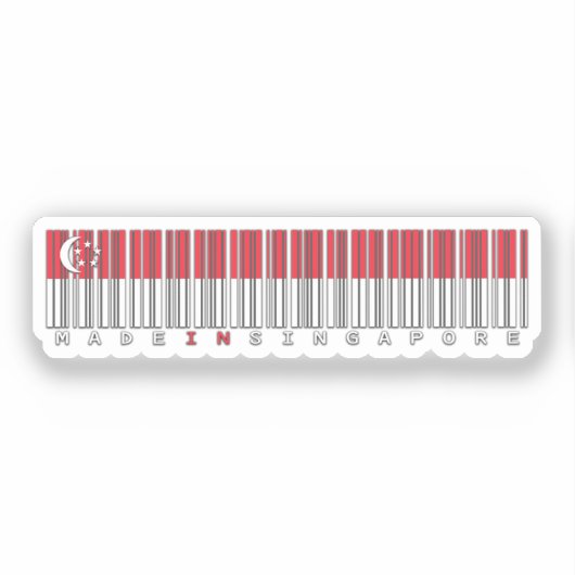 Made in Singapore Barcode Flag Design シール (正面)