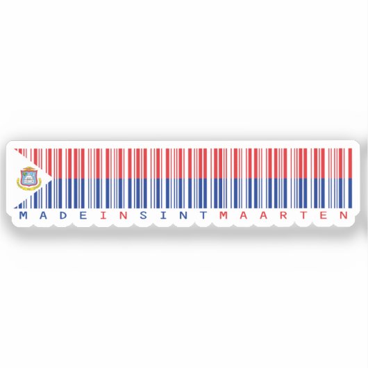 Made in Sint Maarten Barcode Flag シール (正面)