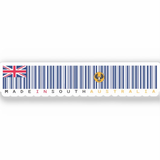 Made in South Australia Barcode Flag Sticker シール (正面)