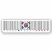Made in South Korea Barcode Flag Design シール (正面)