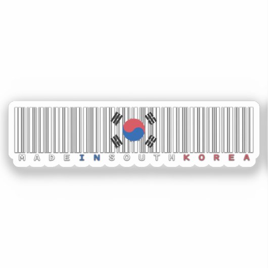 Made in South Korea Barcode Flag Design シール (正面)