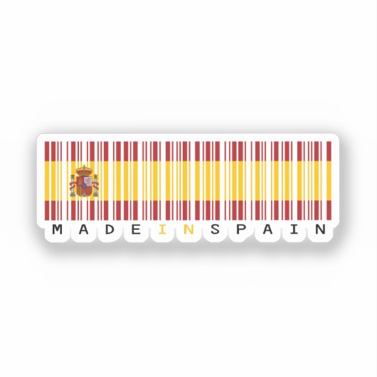 Made in Spain Barcode Flag シール (正面)