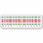 Made in Suriname Barcode Flag Sticker シール (正面)