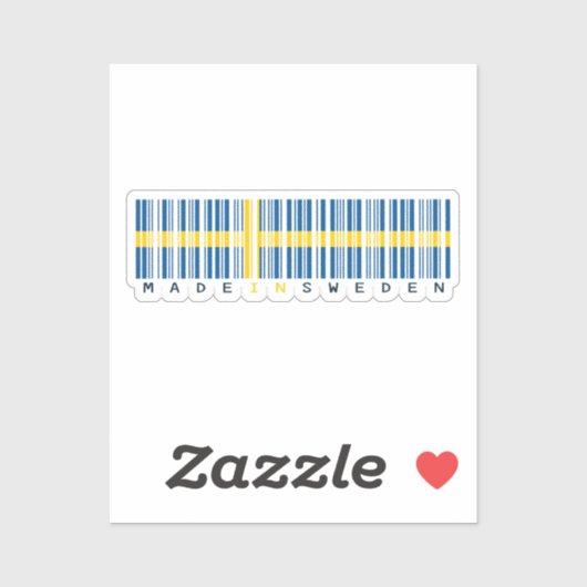 Made in Sweden Barcode Flag シール (シート)