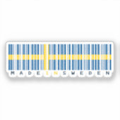 Made in Sweden Barcode Flag シール (正面)