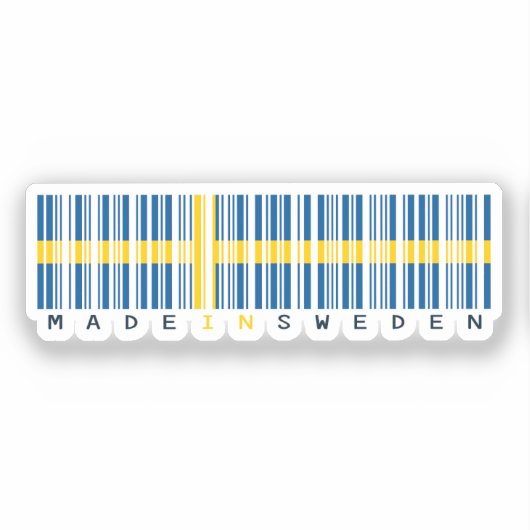 Made in Sweden Barcode Flag シール (正面)