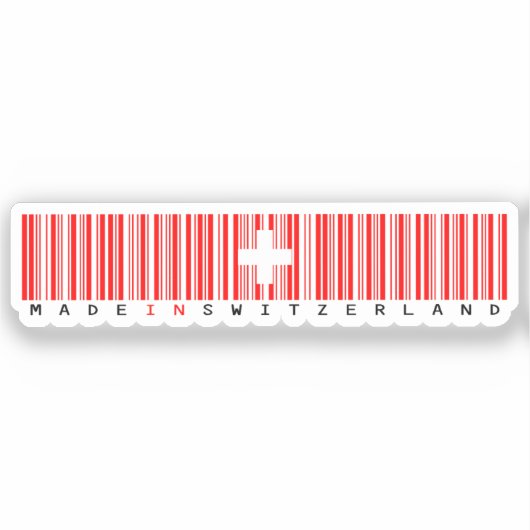 Made in Switzerland Barcode Flag シール (正面)