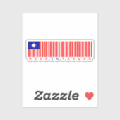 Made in Taiwan Barcode Flag Design シール (シート)