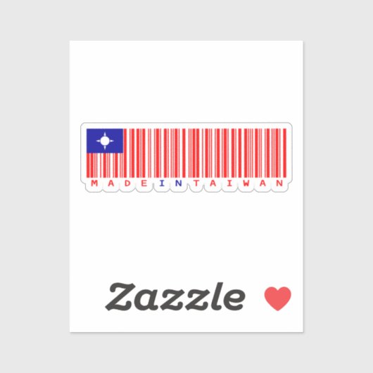 Made in Taiwan Barcode Flag Design シール (シート)