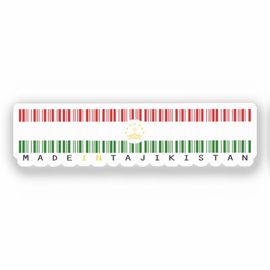 Made in Tajikistan Barcode Flag Design シール (正面)