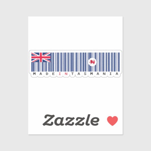 Made in Tasmania Barcode Flag Sticker シール (シート)