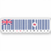 Made in Tasmania Barcode Flag Sticker シール (正面)