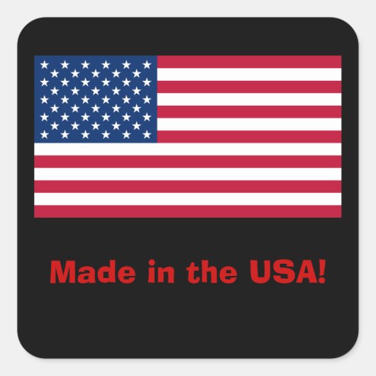 Made In The USA Label Sticker スクエアシール (正面)