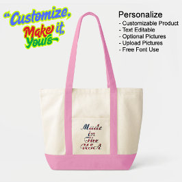 Made in the USA Natural & Pink Tote Bag トートバッグ