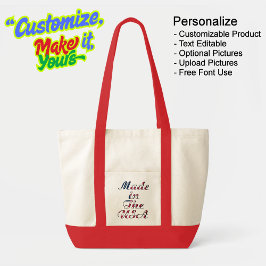 Made in the USA Natural & Red Tote Bag トートバッグ