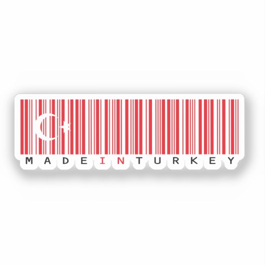 Made in Turkey Barcode Flag シール (正面)