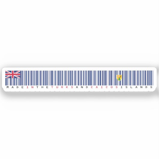 Made in Turks and Caicos Barcode Flag シール (正面)