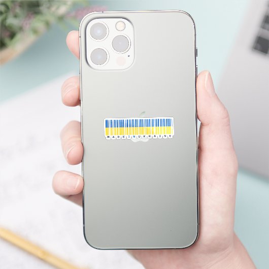 Made in Ukraine Barcode Flag シール (スマートフォン)