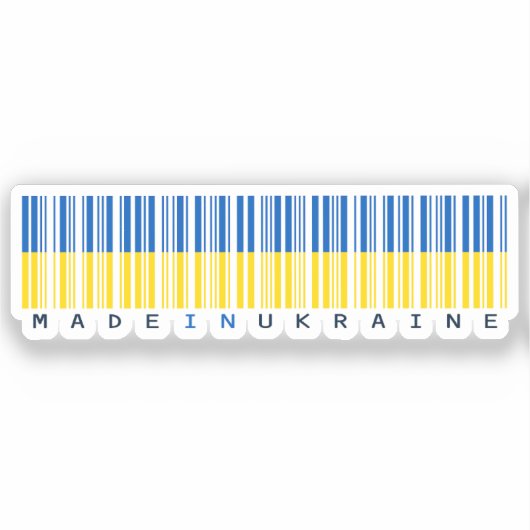Made in Ukraine Barcode Flag シール (正面)